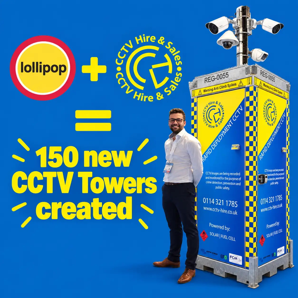 lollipop cctv hire 150 new towers created