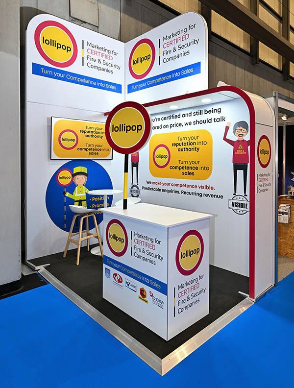 Marketing for Certified Fire & Security Companies at The Security Event 2027 2 Lollipop Local stand at TSE2026