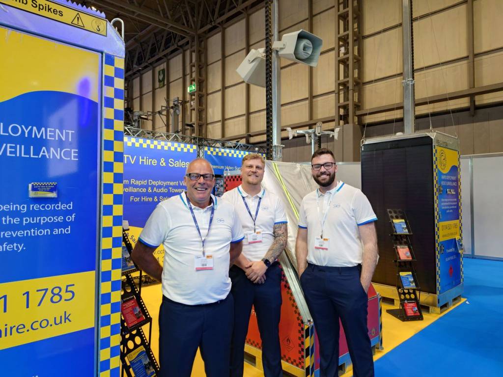 Marketing for Certified Fire & Security Companies at The Security Event 2027 4 Phil Clarke and the CCTV Hire & Sales team with tower REG-0134 at The Security Event 2026